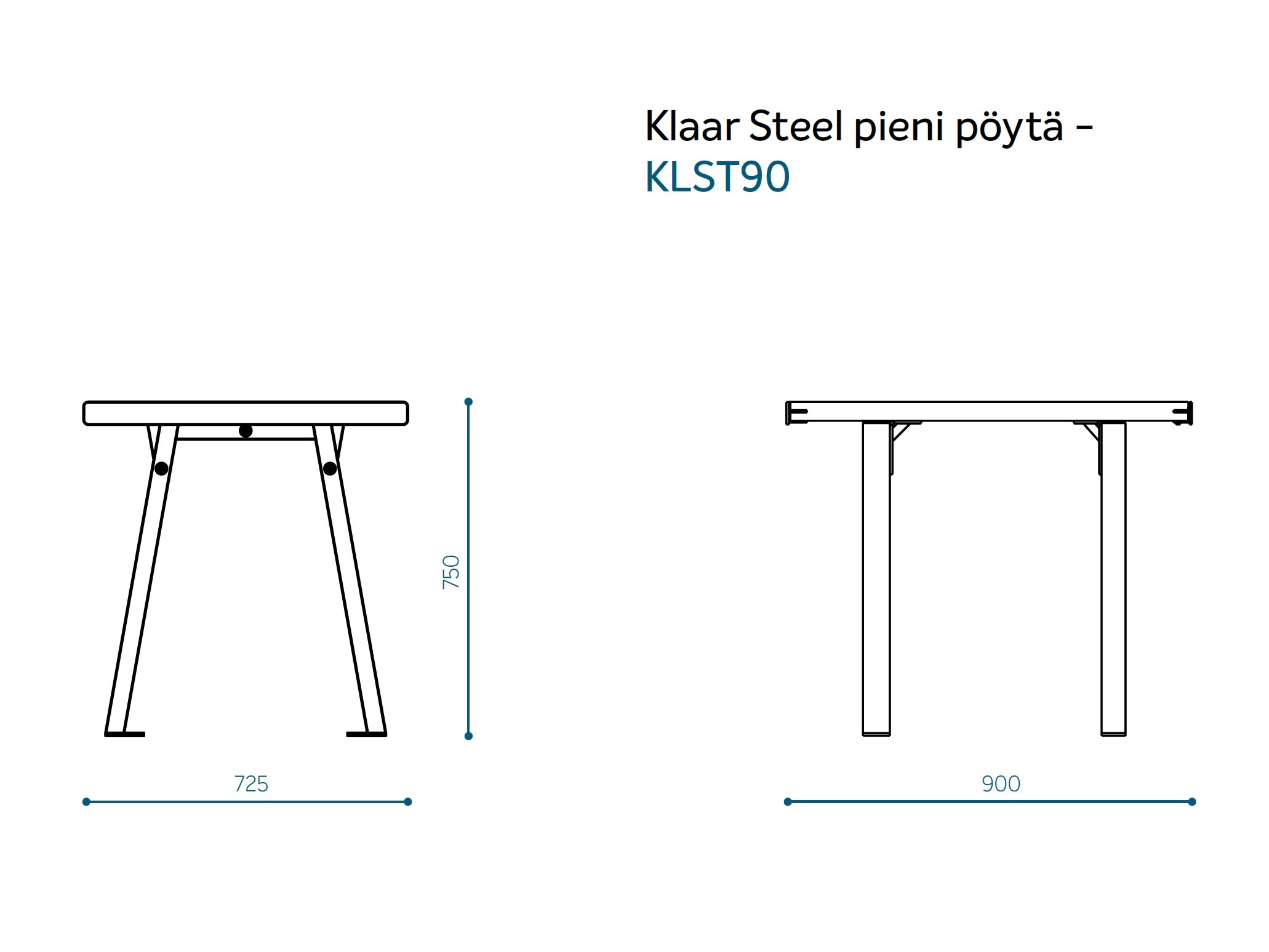 Klaar Steel -pöytä